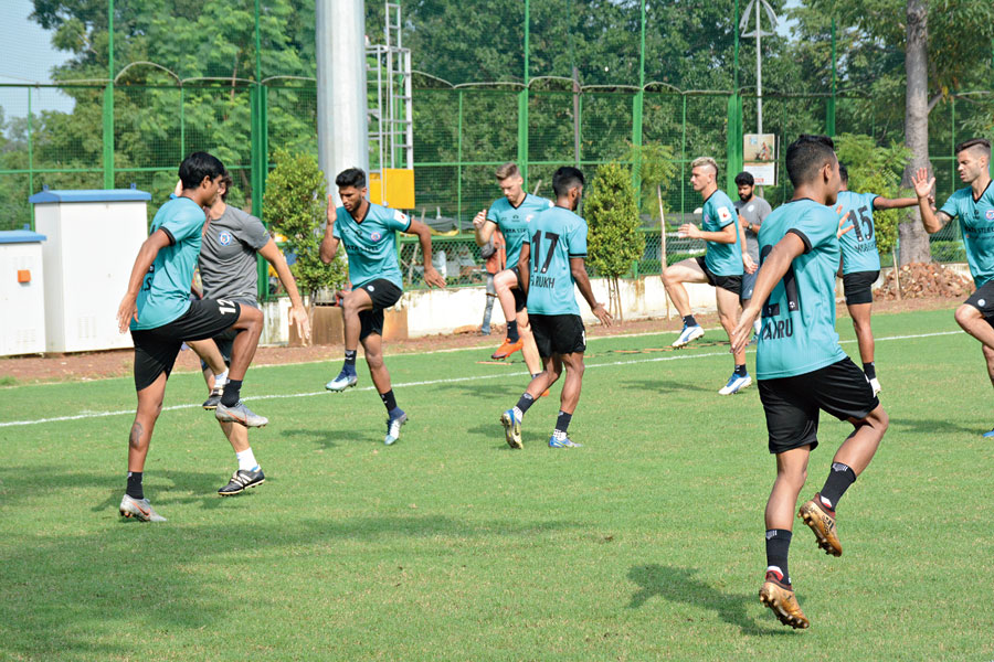 JFC players train at Flatlet ground in Kadma, Jamshedpur, earlier this year. 