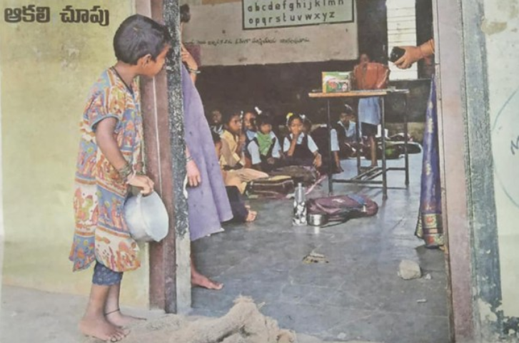 Divya was visiting the school in hope for leftovers from the mid-day meal served to students