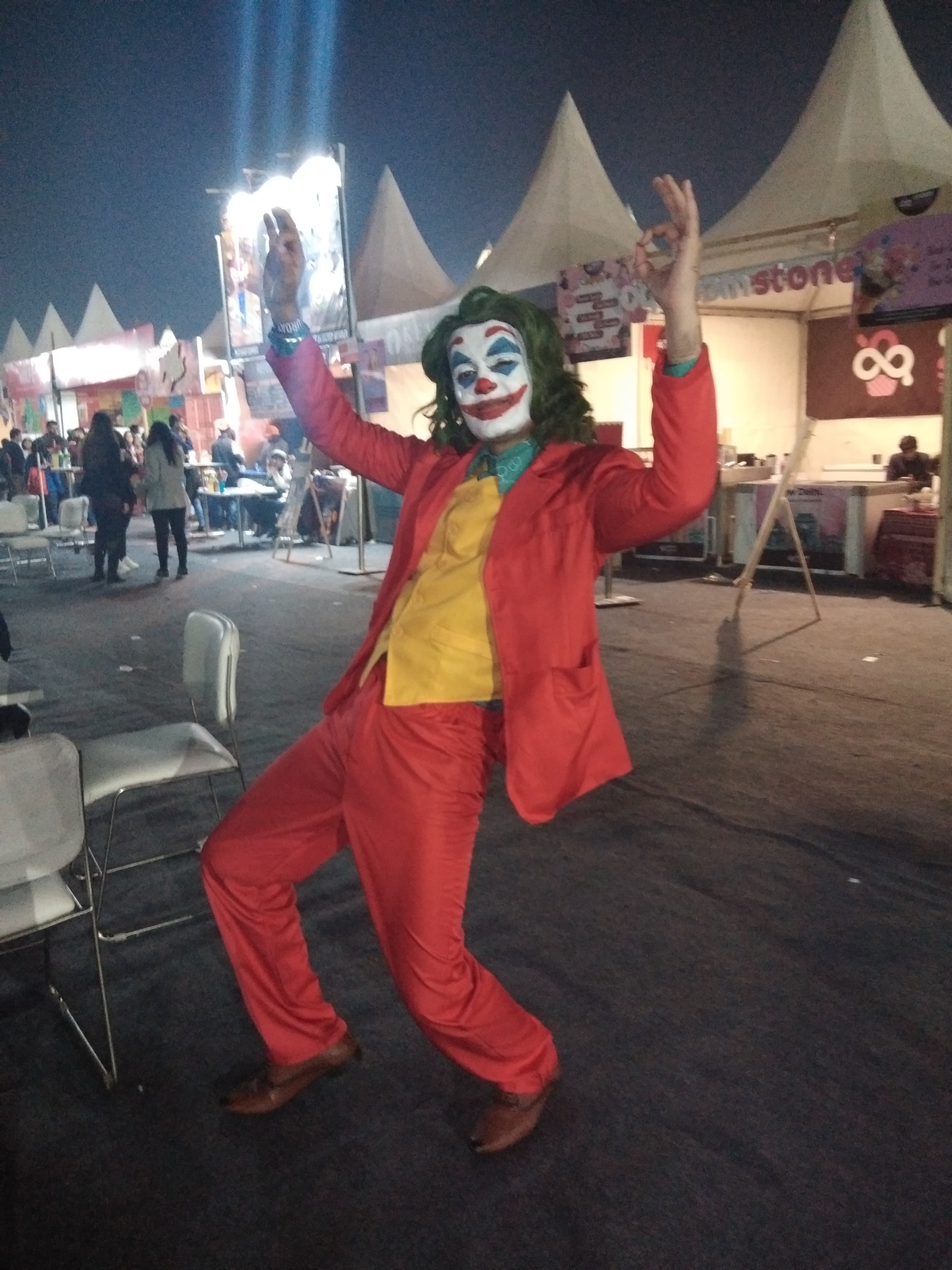 Joker does his Happy Dance at Comic Con India in New Delhi on Saturday, December 21, 2019.