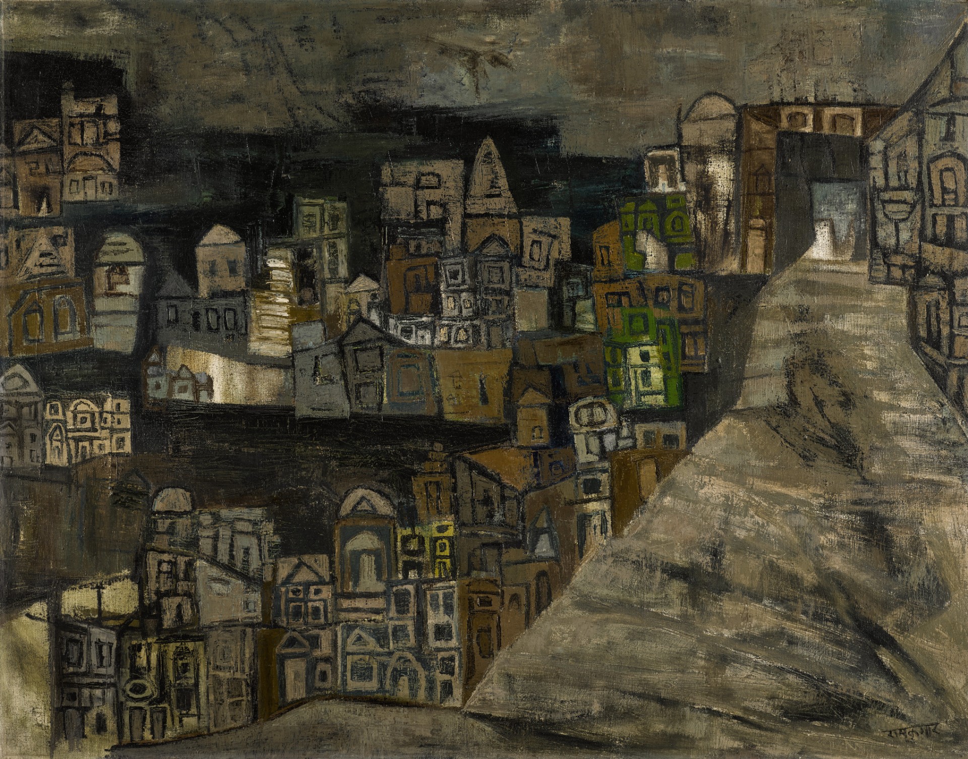 From Ram Kumar’s celebrated Varanasi series, the painting acquired directly from the artist in 1982, straddles the boundaries between abstraction and realism. With its sombre hues and dark shadows, this haunting vista matches the mystery of the sacred city itself. Estimate: £100,000-150,000