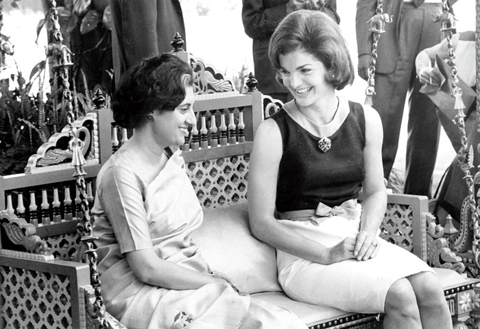 Indira Gandhi with Jacqueline Kennedyin March 1962
