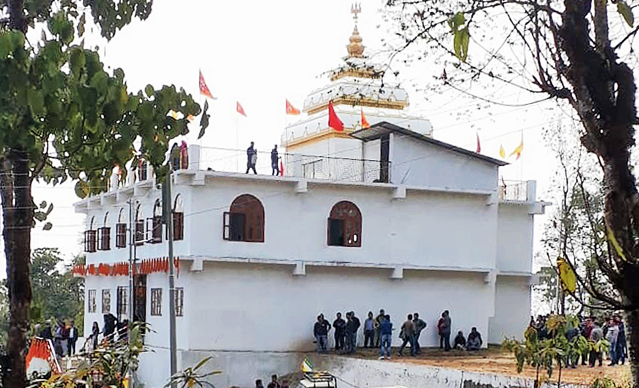 The temple that opened at Meghatar in Darjeeling hills on Monday.