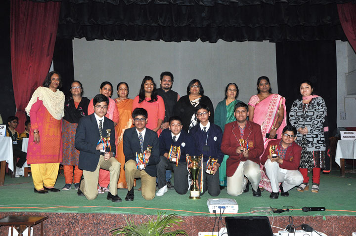 The team of DBMS English School in Kadma, Jamshedpur, the winners of Number Ninjas at their school on Thursday. 

