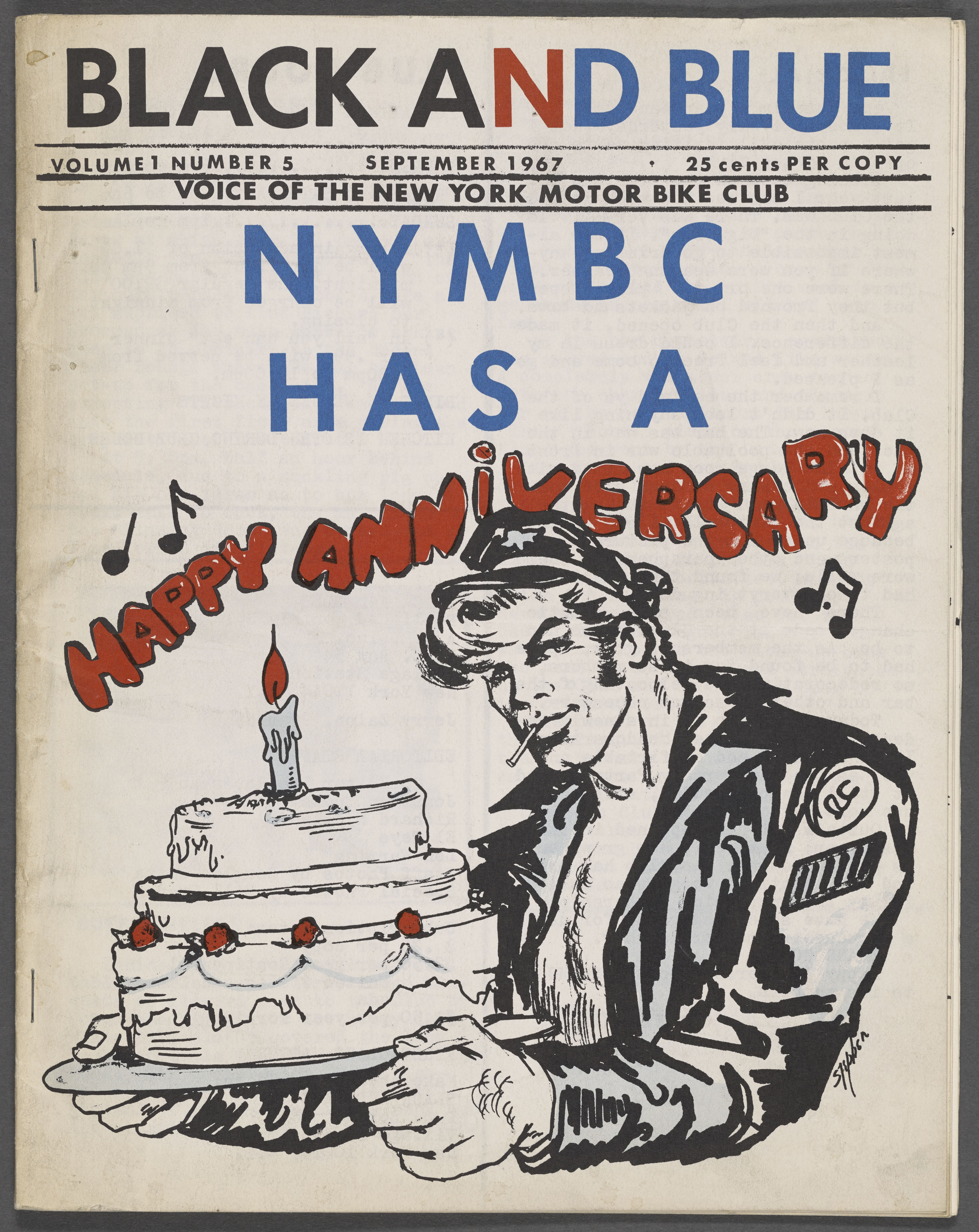Black and Blue vol. 1, no. 5, New York Motor Bike Club, September 1967