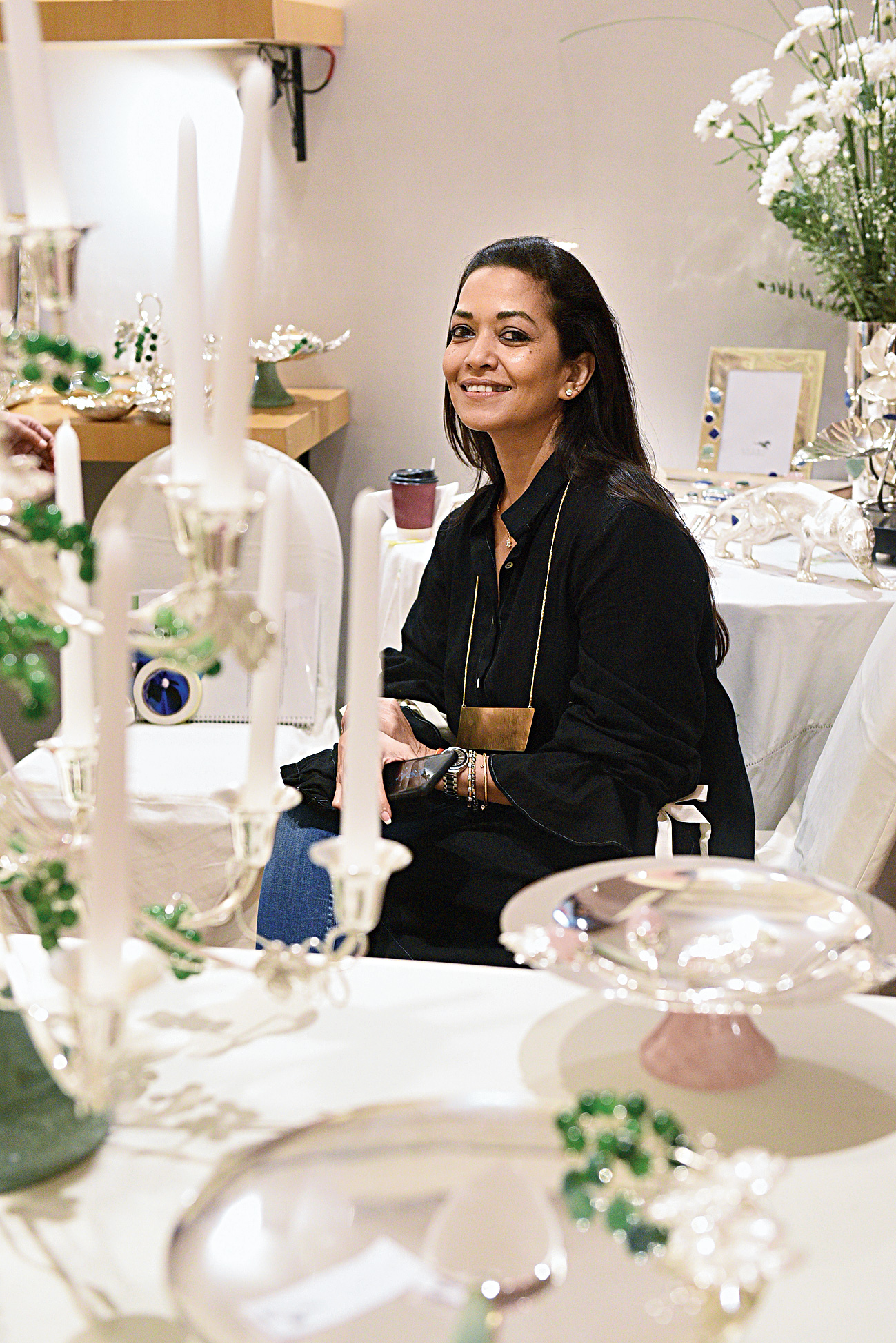 “The setting is absolutely fabulous! Obviously the clothes are the focus with their colour and shine, so I love the way the muted tones of the decor have been done. Very good choice of designers and lovely variety in the clothes,” said Burnt Garlic co-owner Esha Dutta.