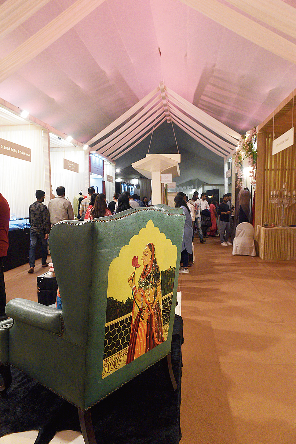 The Artemist block was laden with art as gifts. “We have boxes, paintings, trays, sofas, prints, even furniture and hand-painted portraits,” said owner Aradhana Dalmia.