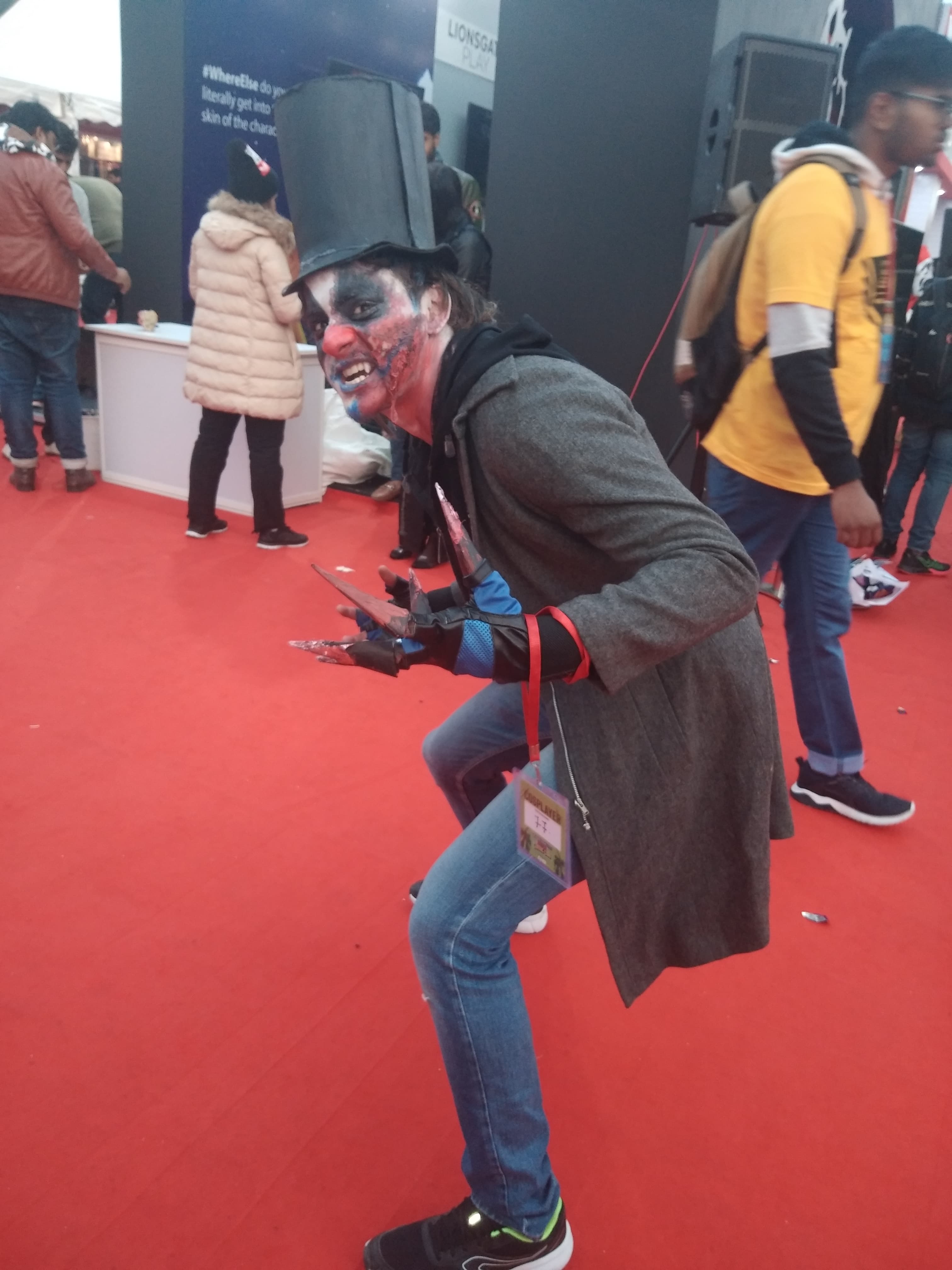 The Blueberry Clown from a dystopian world at Comic Con India in New Delhi on Saturday, December 21, 2019.