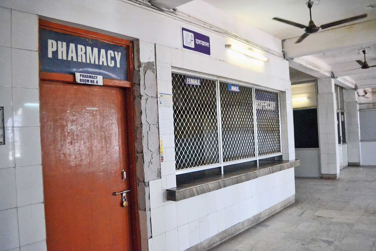 The pharmacy at MGM hospital in Jamshedpur on Thursday. 