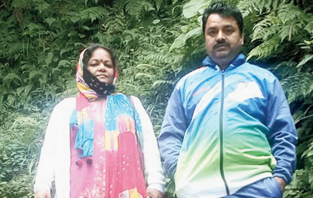 Bivash’s cousin Lily with her husband Tusher Kanti Pathak. Lily died in the accident, while her husband was injured