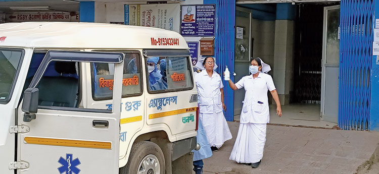 The ambulance that brought the patient to Calcutta.  

