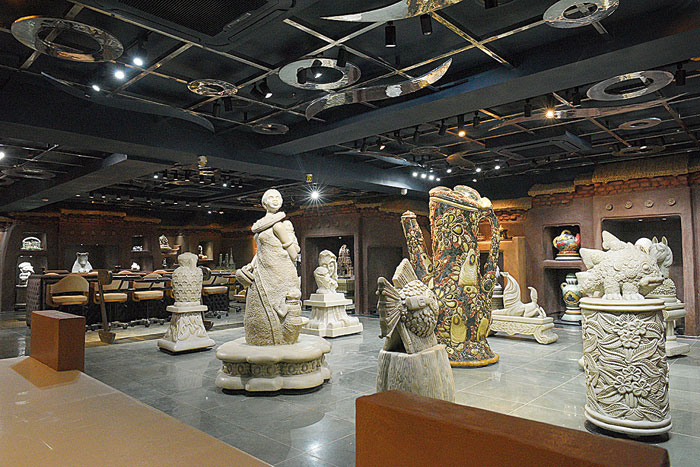 The first floor is beautifully done, dimly lit and has stone-washed walls. “The store has been designed by my father and we wanted to give an ethnic traditional look. It took us almost two years to make this store,” said Arijit.