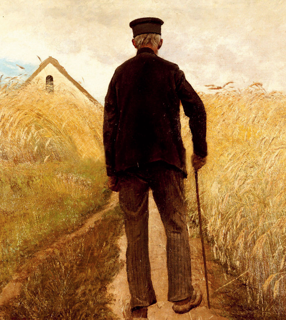 Old Man Walking in a Rye Field, by Laurits Andersen Ring