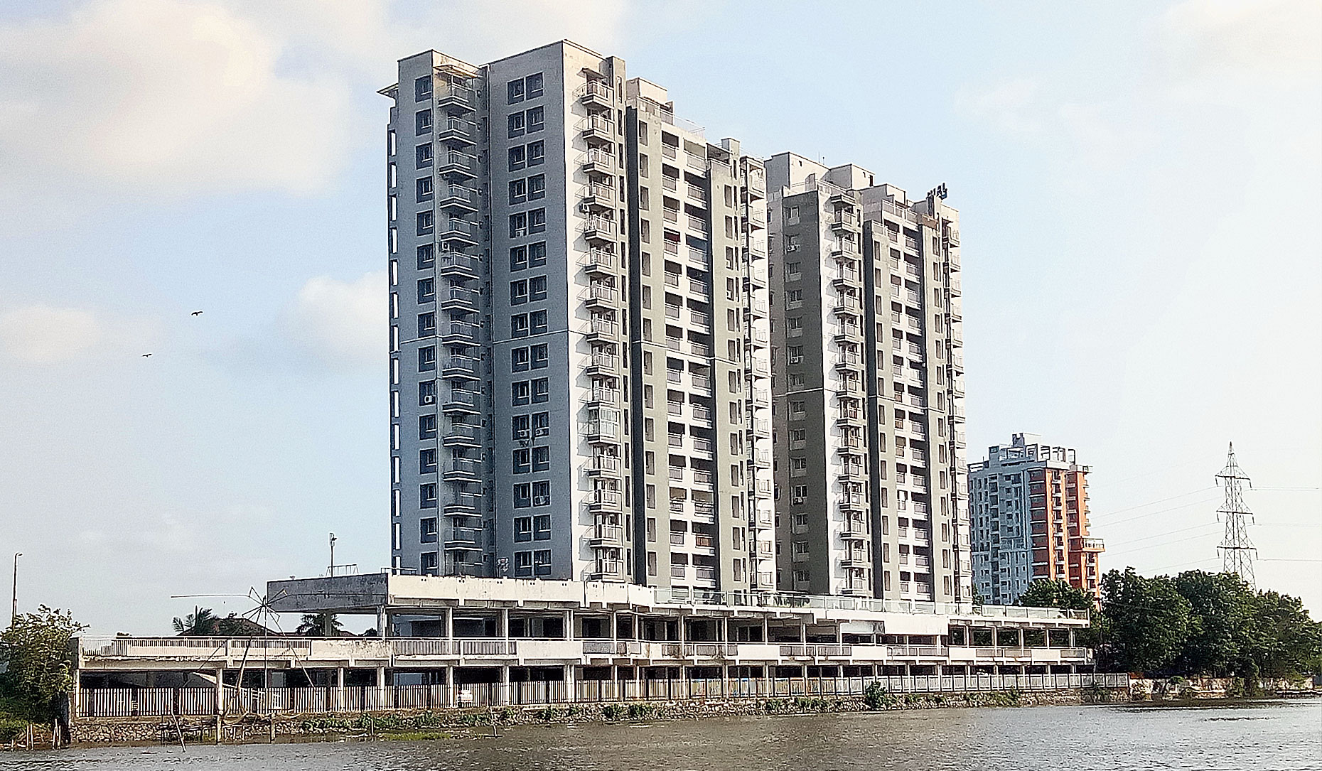 A view of Jain Coral Cove, one of the five apartment complexes awaiting demolition in Maradu municipality in Ernakulam 
