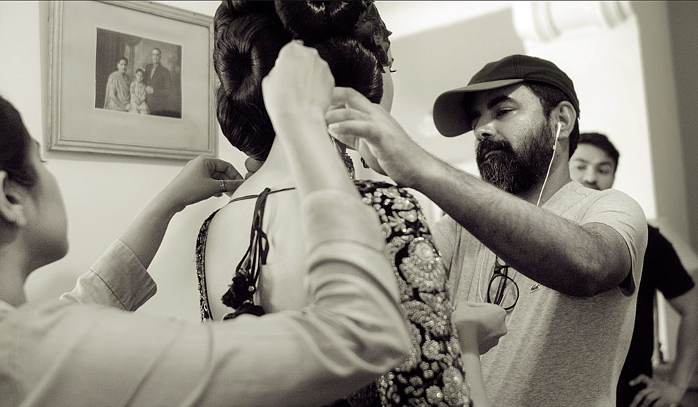 Sabyasachi directing a model during the shoot