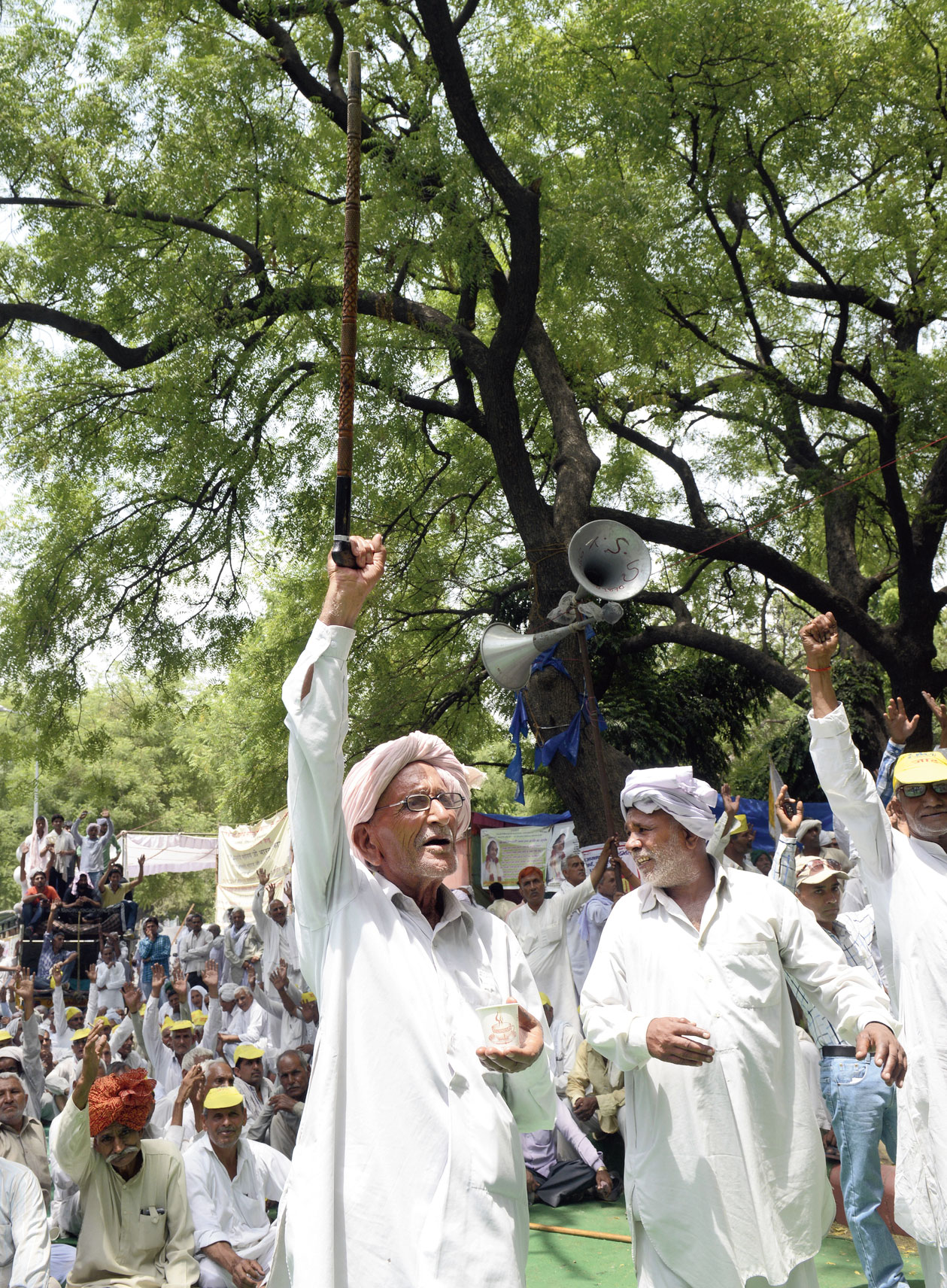 Jat community members demonstrating for reservation in New Delhi in 2015.
