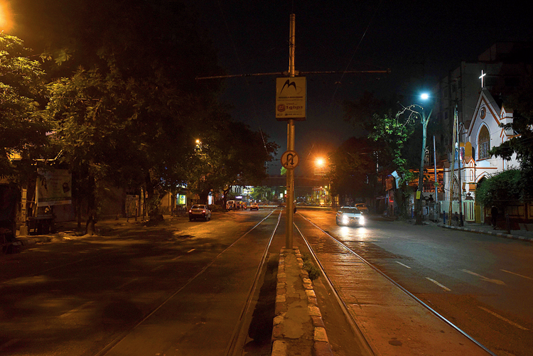 Near Park Circus seven-point crossing 6.38PM