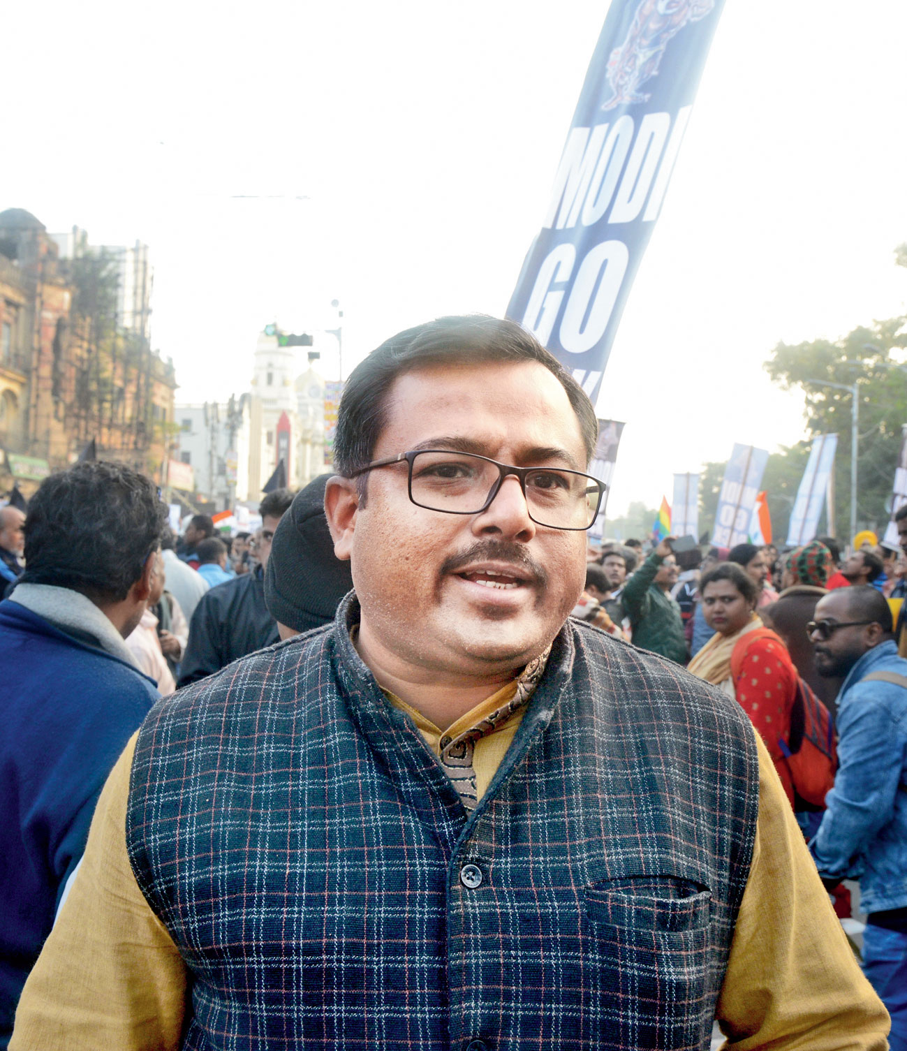 Left-leaning economist Prasenjit Bose, who led one of the rallies on Saturday