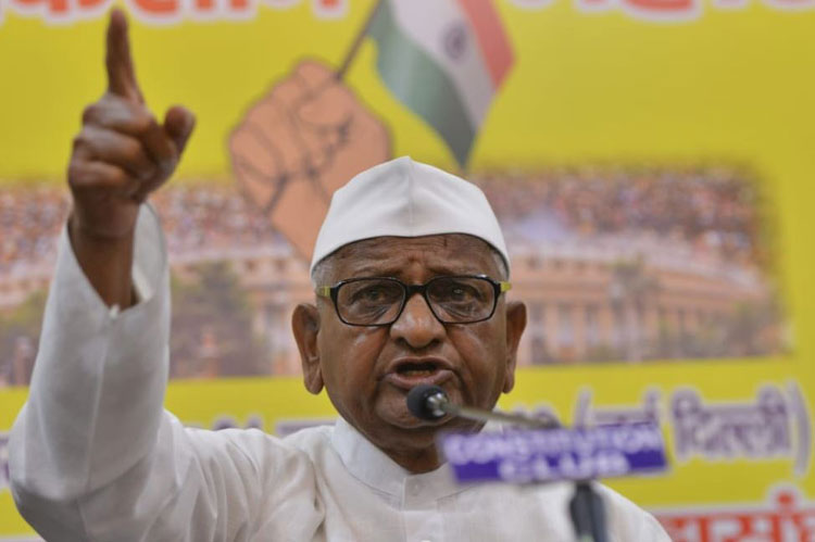 Anna Hazare in New Delhi on Monday.