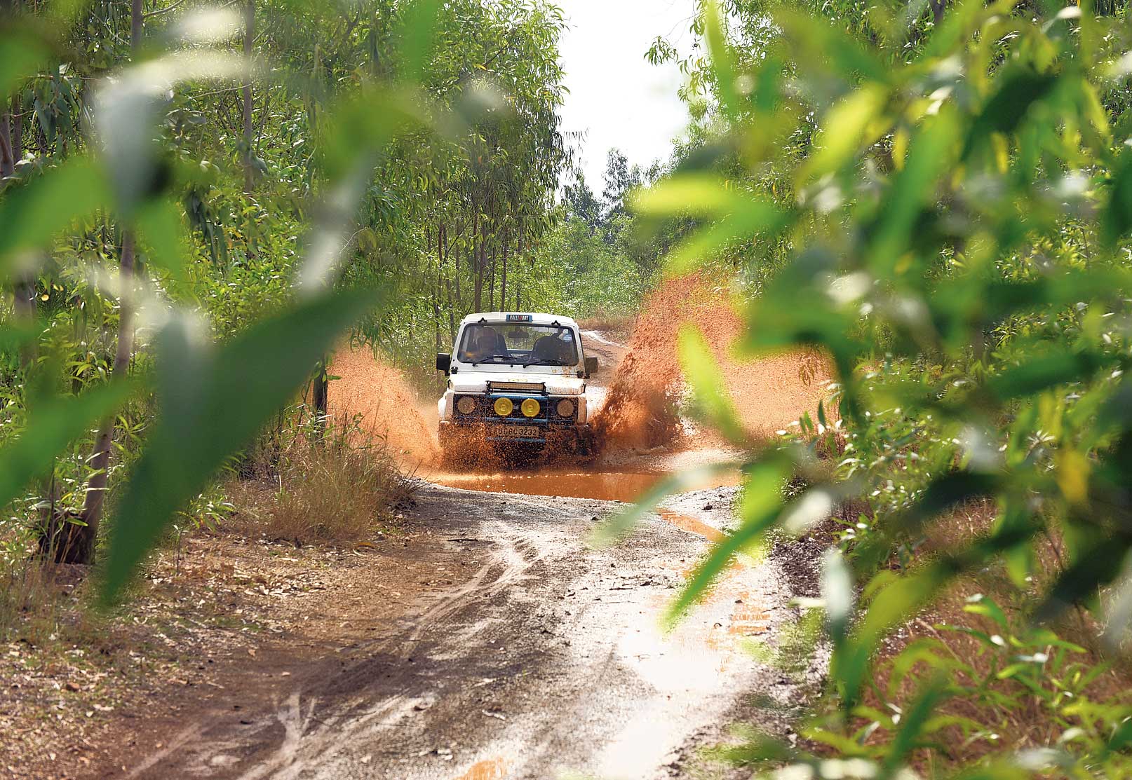 Participant at the Servo Jangalmahal on the Move 2, in association with The Telegraph, negotiates a dirt track on Sunday