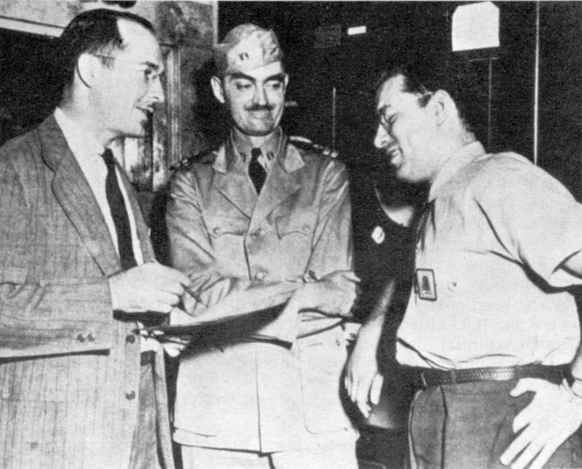 Robert Anson Heinlein, Isaac Asimov, and Lyon Sprague de Camp.