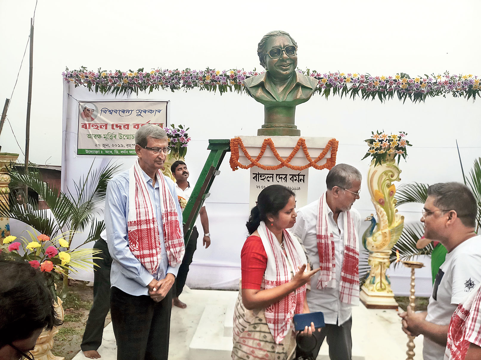 The statue of R.D. Burman at Dhubri on Thursday.