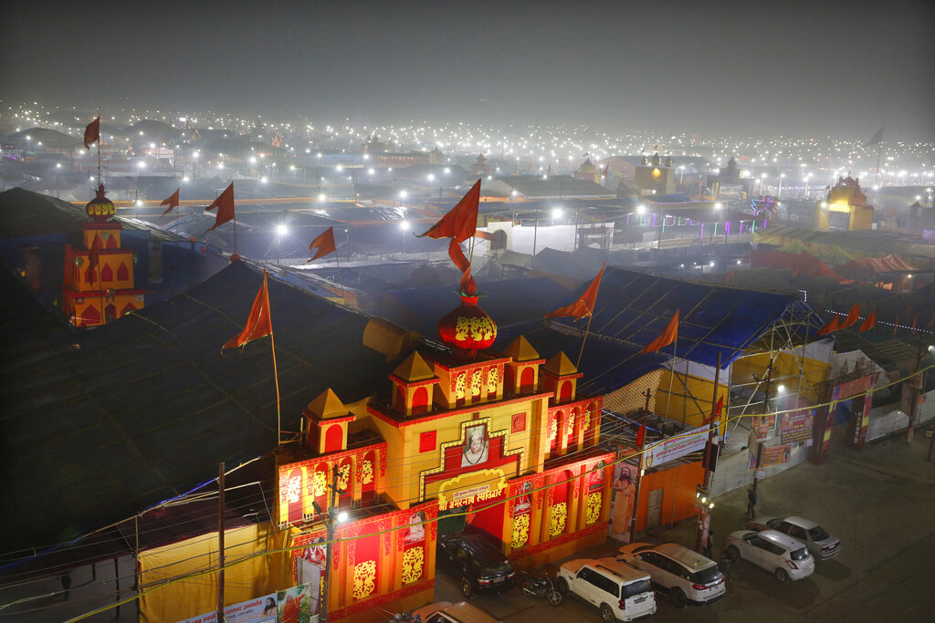 A thick layer of dust hangs over the tent city set up for Kumbh Mela in Allahabad. The skies over the Sangam, the confluence of sacred rivers where millions have come to wash away their sins, are thick with toxic dust, a sign that officials are struggling to grapple with India's worsening air pollution.