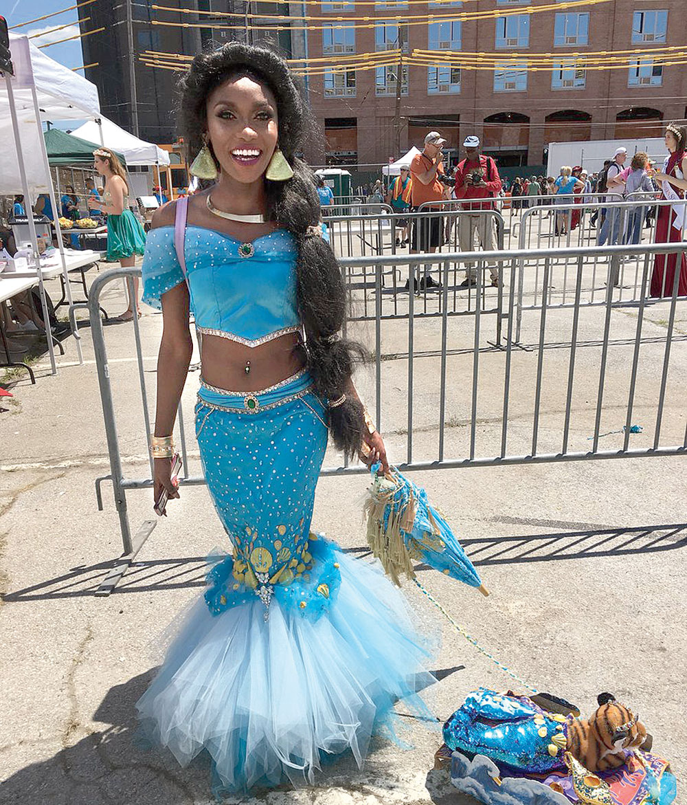 A person dressed as a mermaid in Coney Island Mermaid Parade
