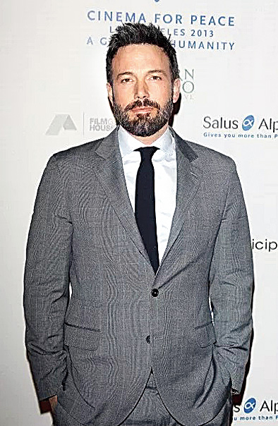 Ben Affleck in a light grey Brunello Cucinelli.