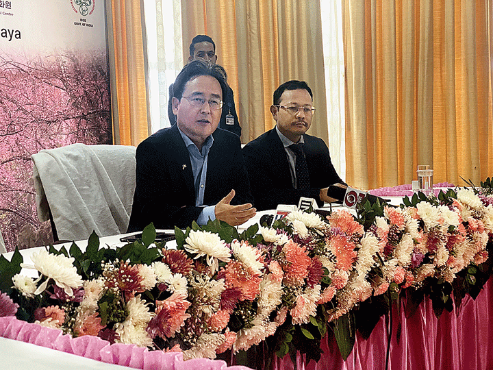South Korean ambassador Shin Bongkil in Shillong on Saturday
