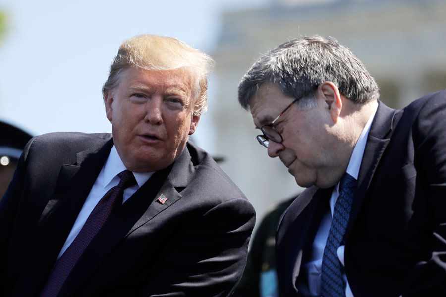 President Donald Trump and Attorney General William Barr 