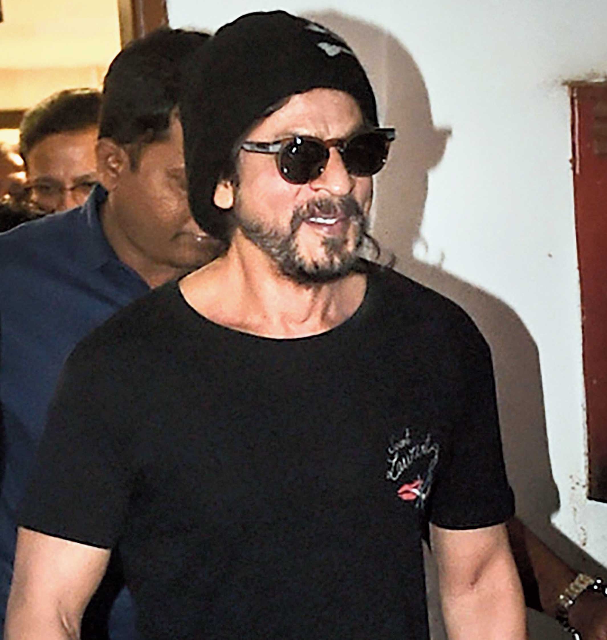 Kolkata Knight Riders’ principal owner Shah Rukh Khan leaves the BCCI headquarters on Saturday.
