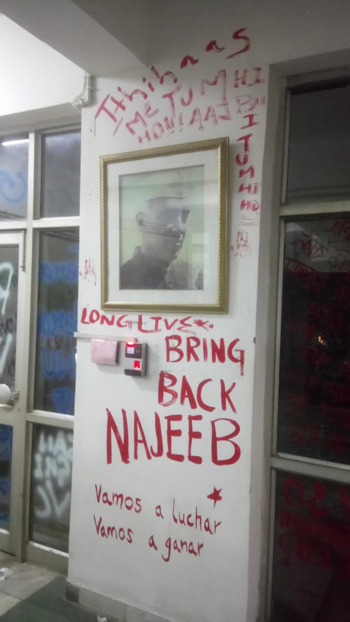 JNU student Najeeb Ahmed was reported missing after a clash with ABVP supporters on campus in 2016. He has not been found.