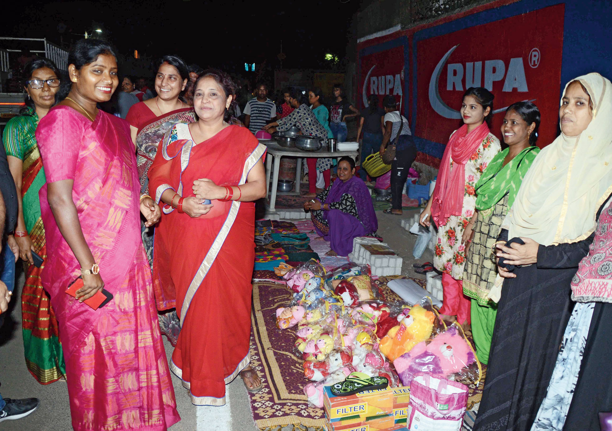 Mayor Asha Lakra at Ratri Bazar on Ranchi Lake Road on Sunday.