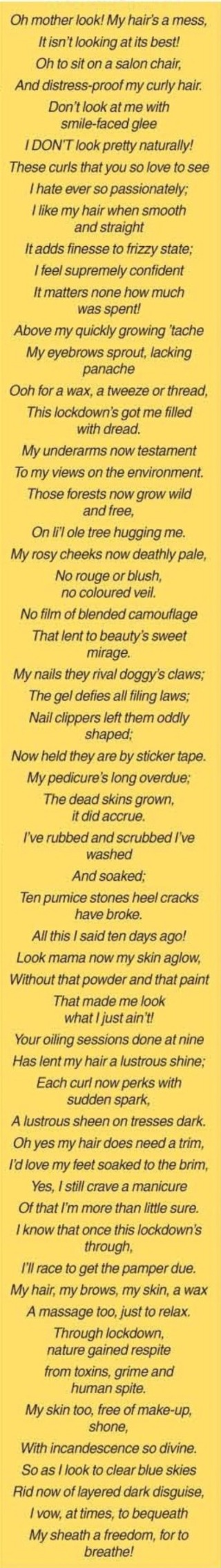 Lockdown limerick by Priscilla