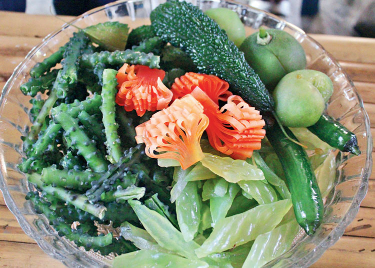 Preserved fruits and vegetables handmade by the women workers in Ban Bang Phlap