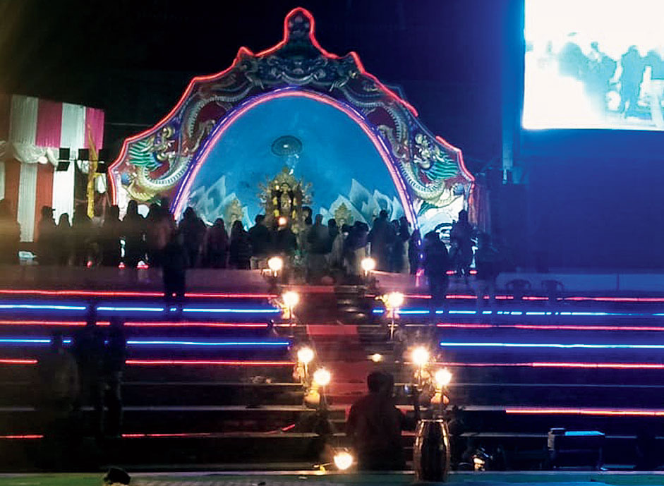 The puja at Chowrasta in Darjeeling
