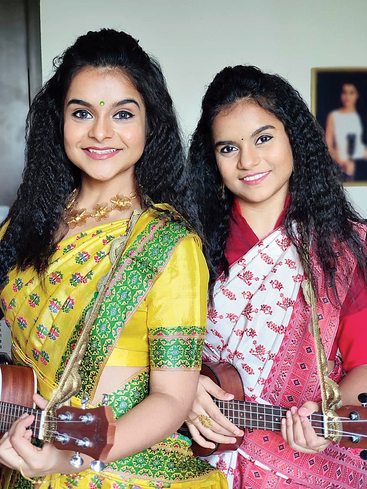 The Nandy sisters perform in an online concert.
