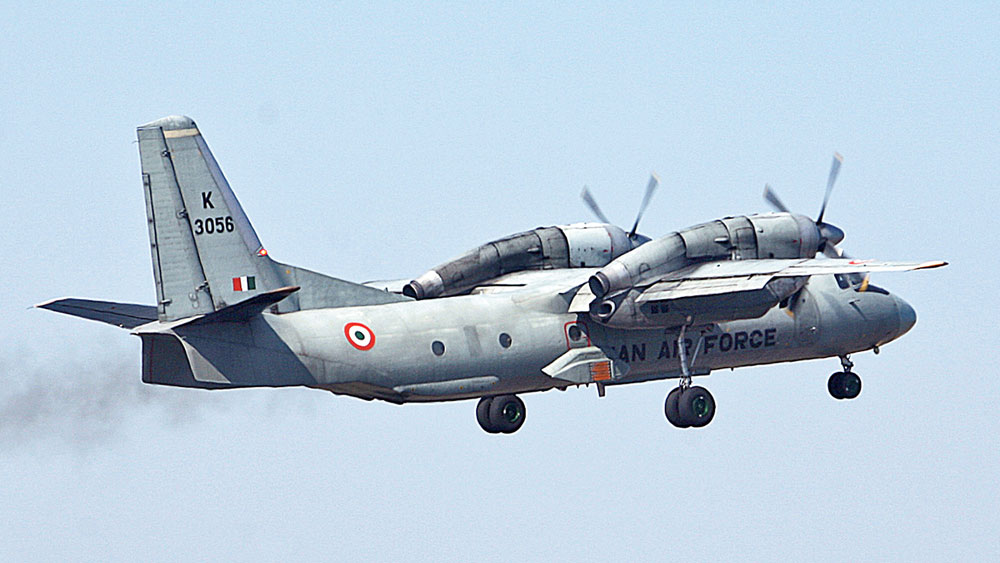 An Indian Air Force AN-32 transport aircraft