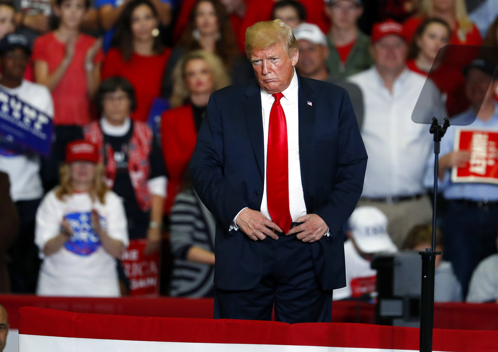 Donald Trump at a campaign rally on Monday.