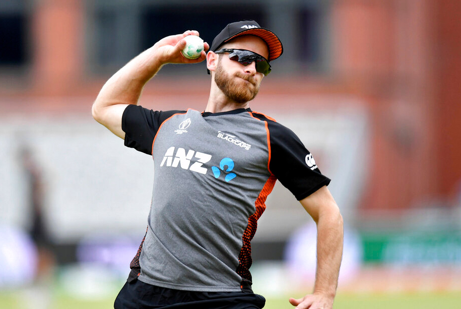 New Zealand's Kane Williamson during the nets session at Emirates Old Trafford in Manchester, England, Monday July 8, 2019.