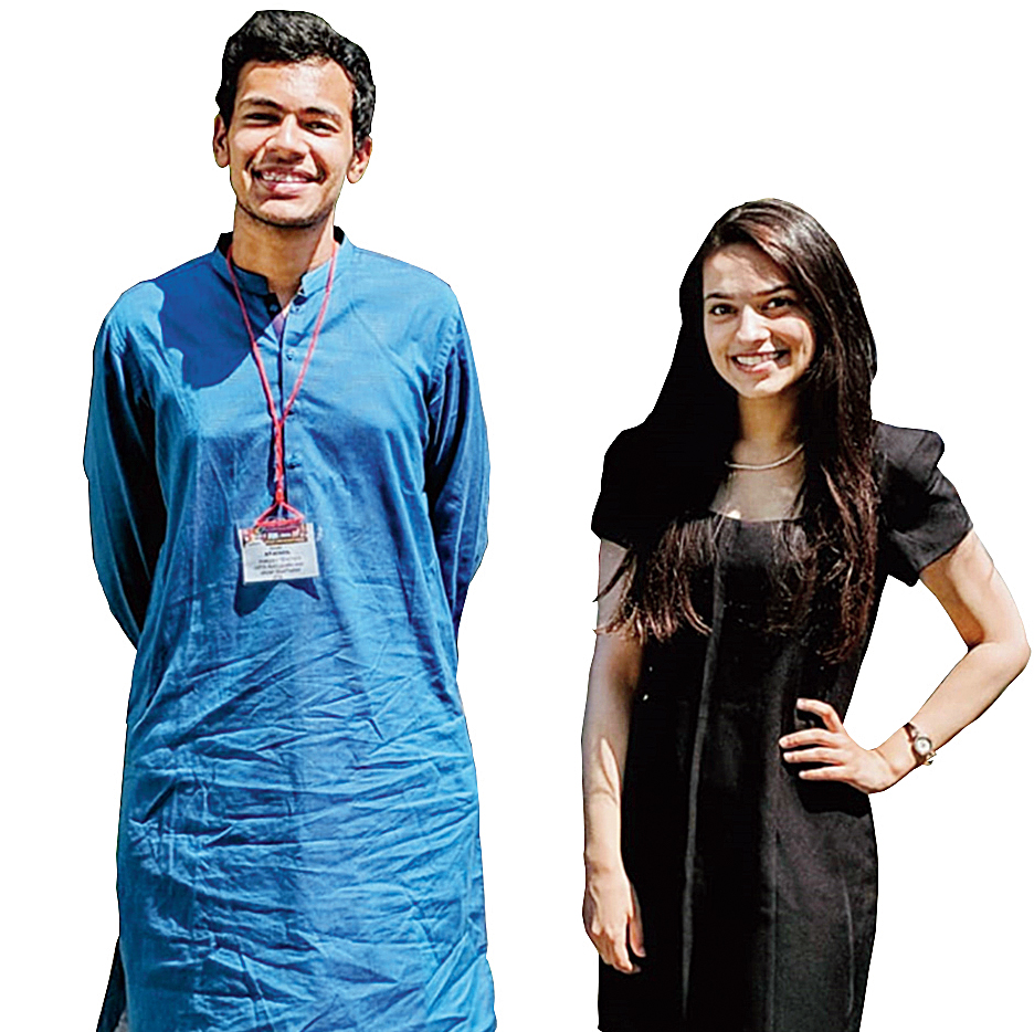 (Left) Kanishk Saraogi and Rida Khalid, the co-founders of We Are One, in Romania