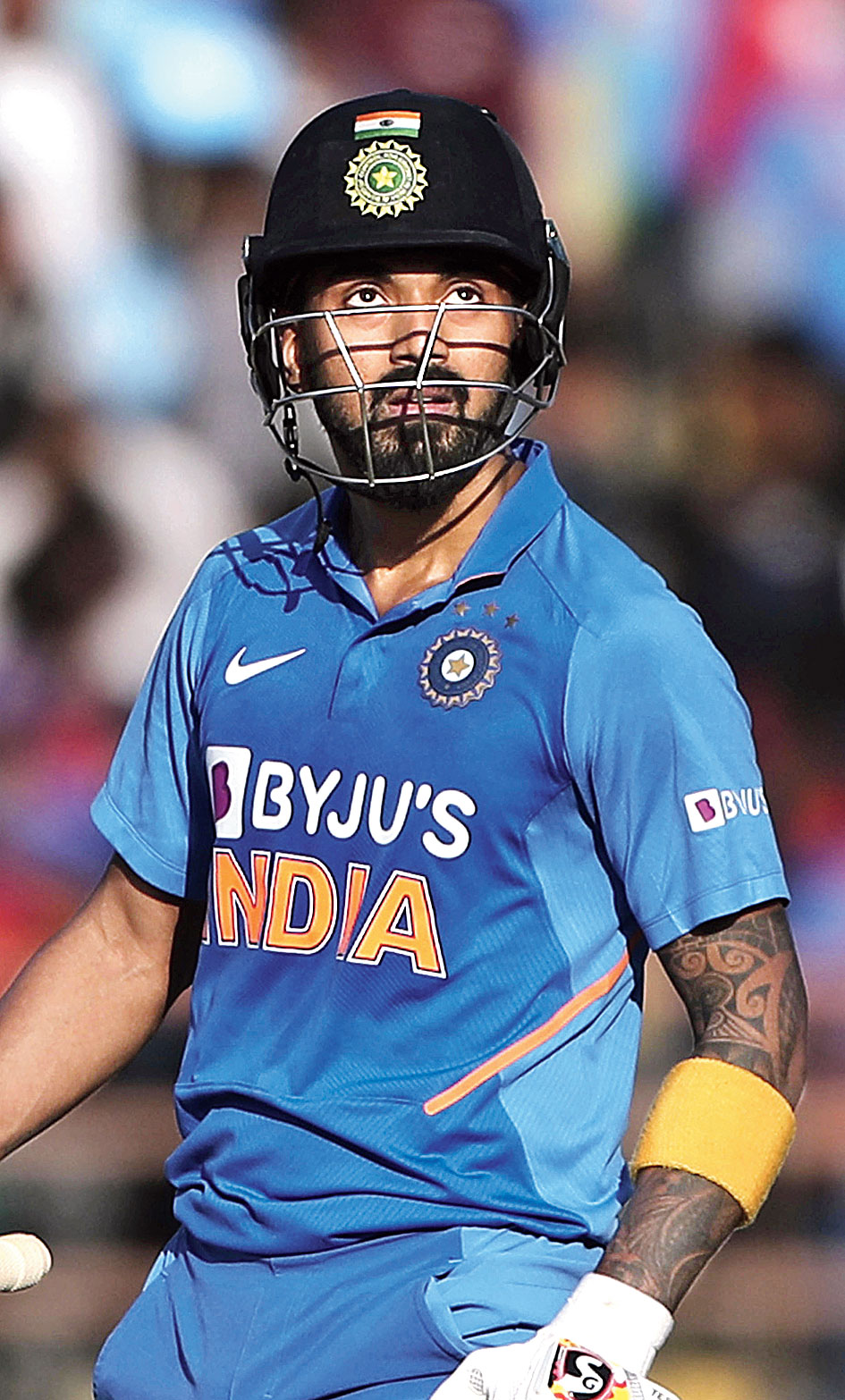 KL Rahul in Rajkot on Friday