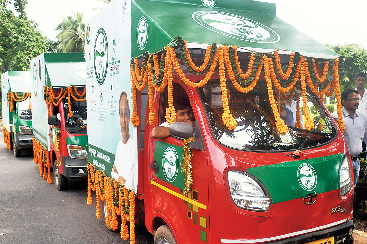 Chief minister Naveen Patnaik flags off the health scheme in Bhubaneswar on Thursday.