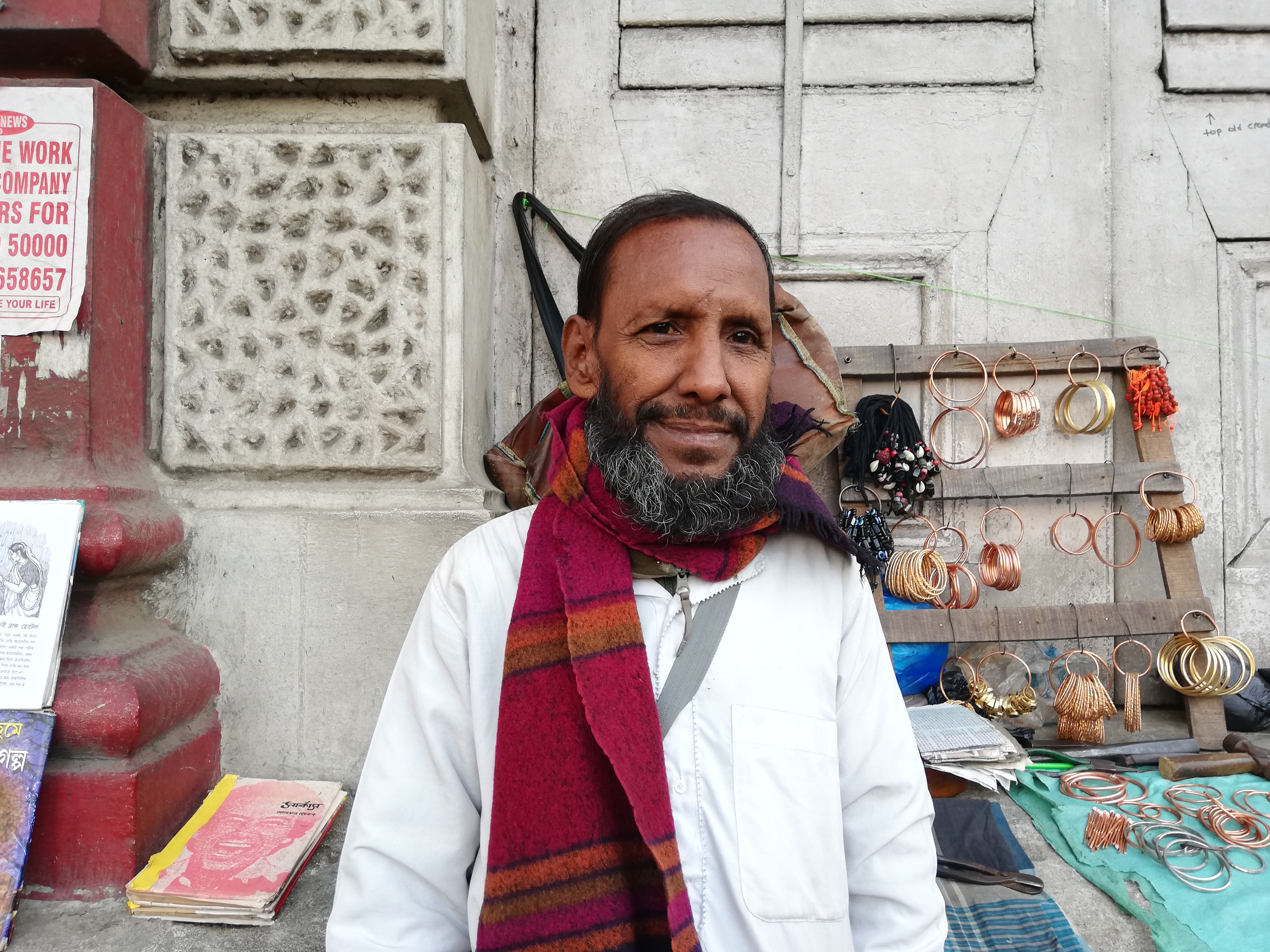 Abdul Salam, 65 (Sells rings and bracelets, Dalhousie Crossing): Bharat amar mati. I was born and brought up in this country. This is where I live and earn my living. I vote. This is my place on this earth. This is where I shall die one day.