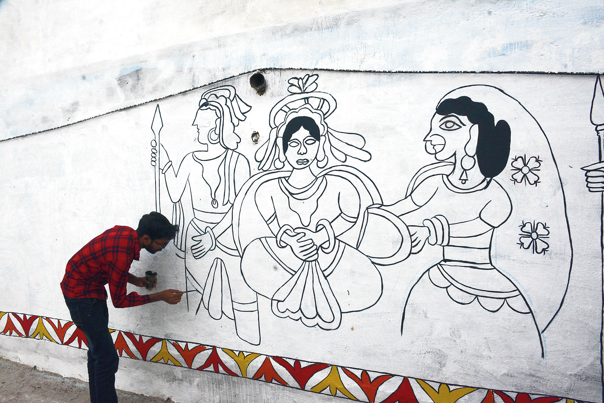 Work in progress at Kali Ghat.