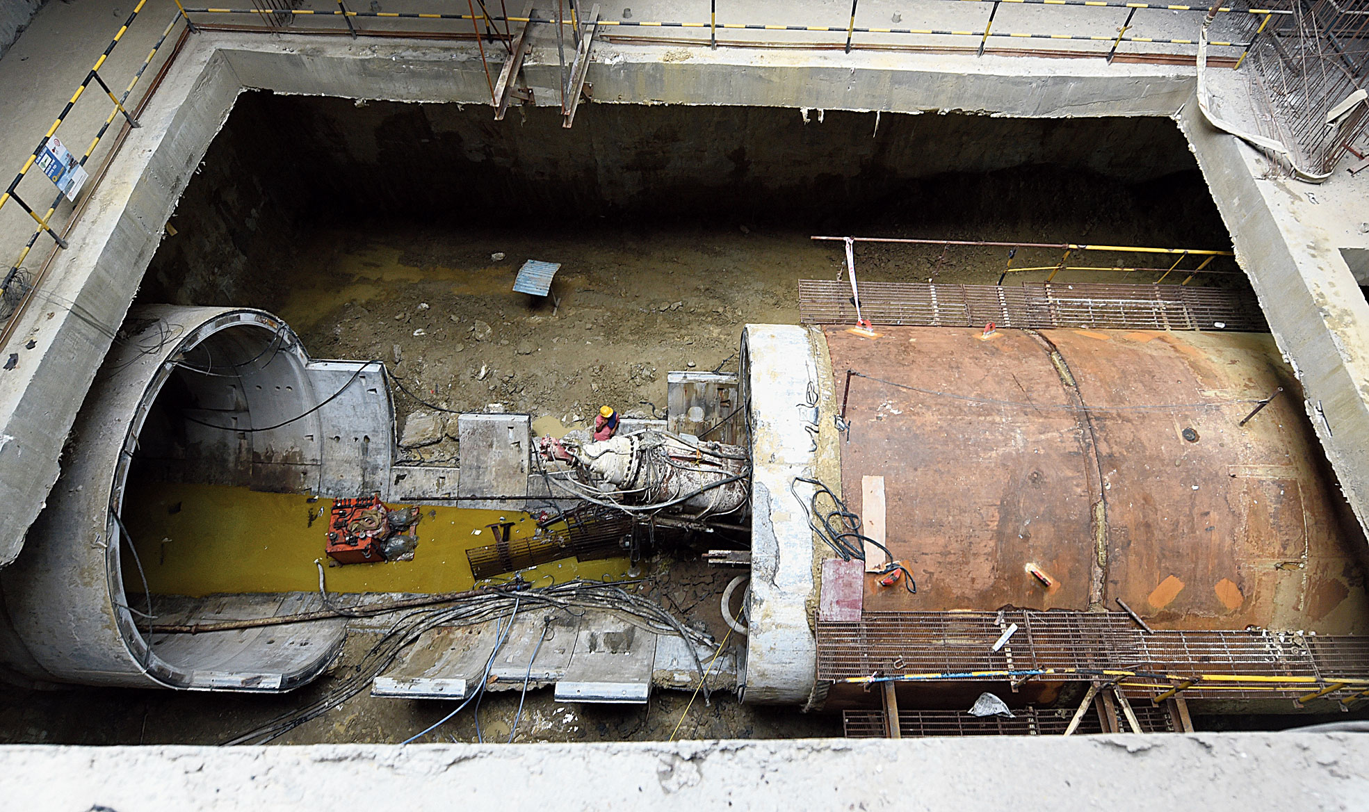 The shaft through which the machines will be pulled out
