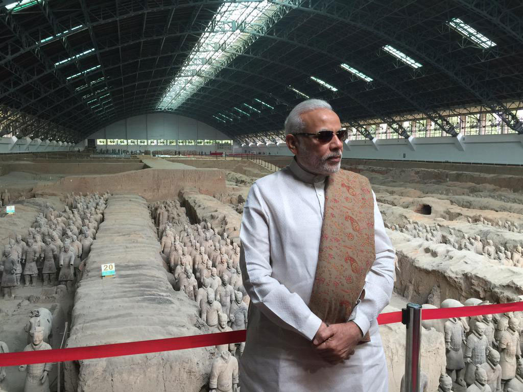 Modi at the Terracotta Warriors Museum in China in May 2015