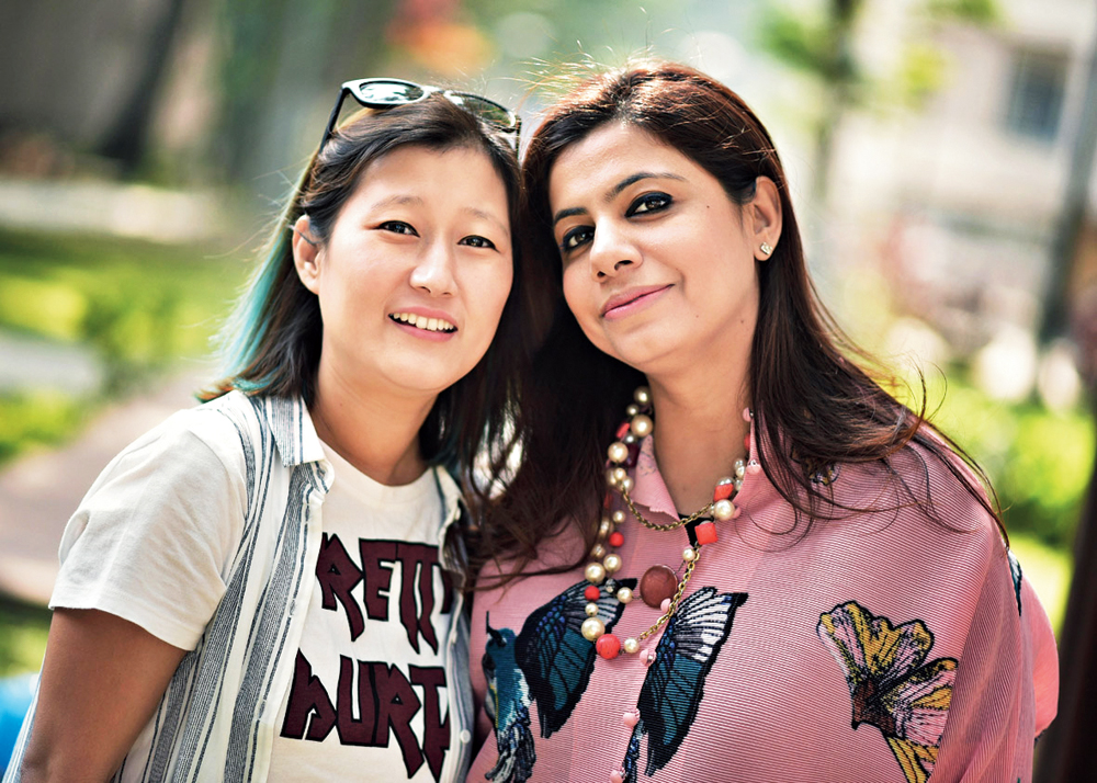 Preeti Aneja Ghosh (right), Lhamu Palzong Bhutia