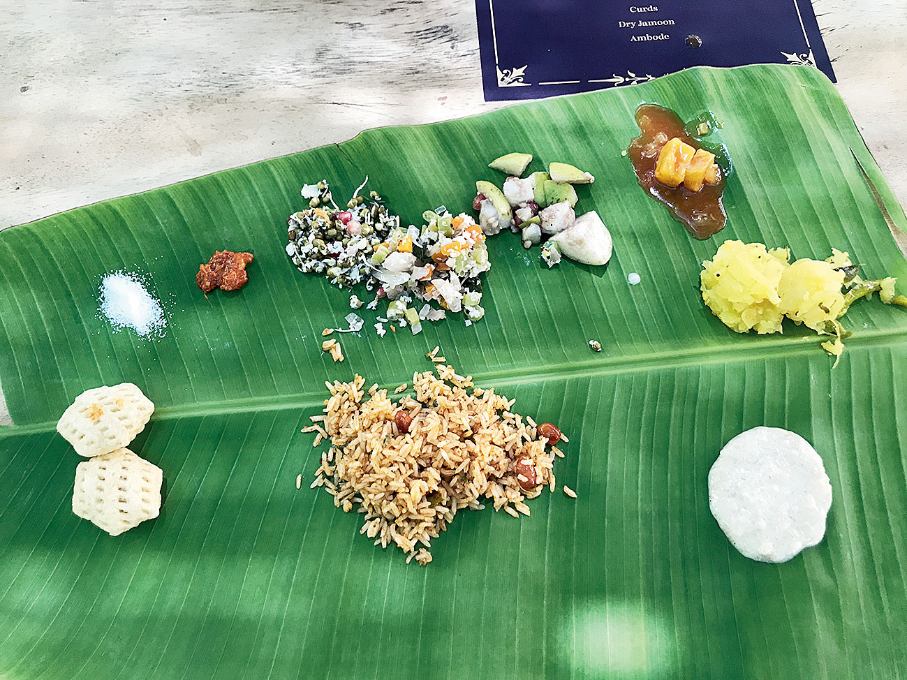 A traditional south Indian lunch