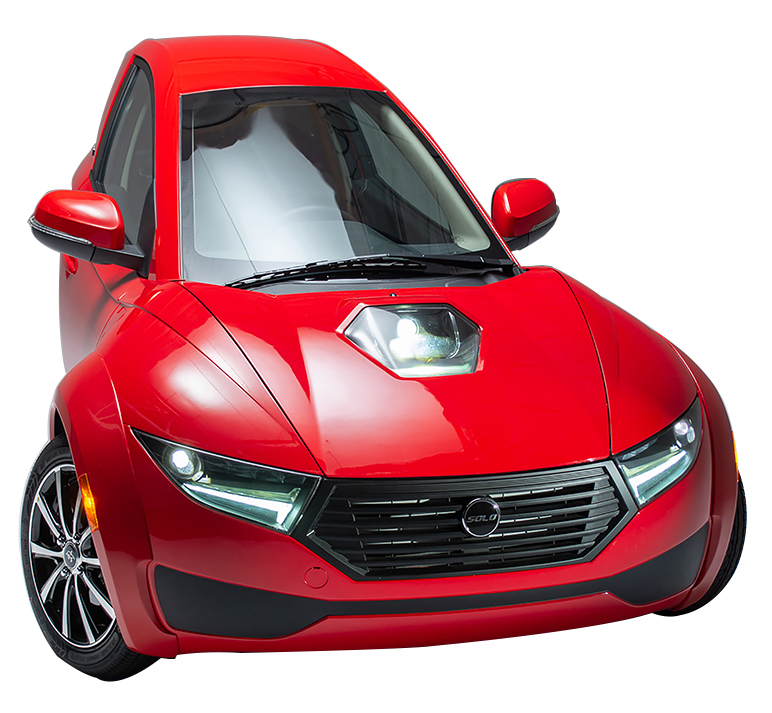 Positioning itself as a right-size alternative to hauling around all that excess tonnage, the Solo takes up about a quarter of the space of a typical SUV. It also looks like a car — at least from the front — with the usual hood, grille and headlights. Take a peek from behind, however, and it tapers down to just one wheel.